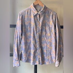 Darling 90’s L.L Bean Floral Corduroy Button Up